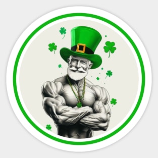 Happy St Patricks Muscle Daddy Day Sticker